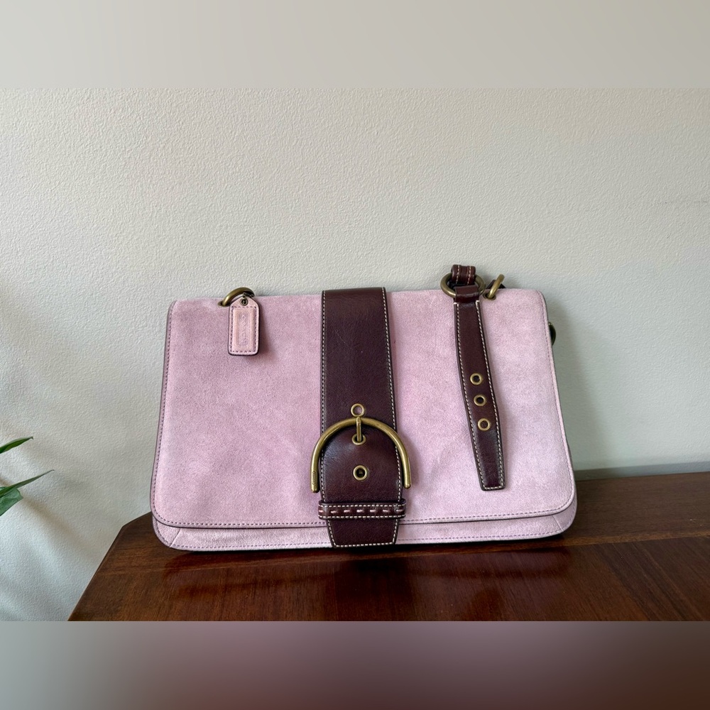 Vintage Coach Suede Soho in Lavender Purple Y2K 2005